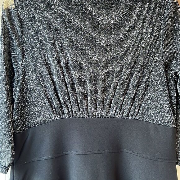 Cleo Silver and Black 3/4 Length Sleeve Dress Size 12 - Picture 10 of 15